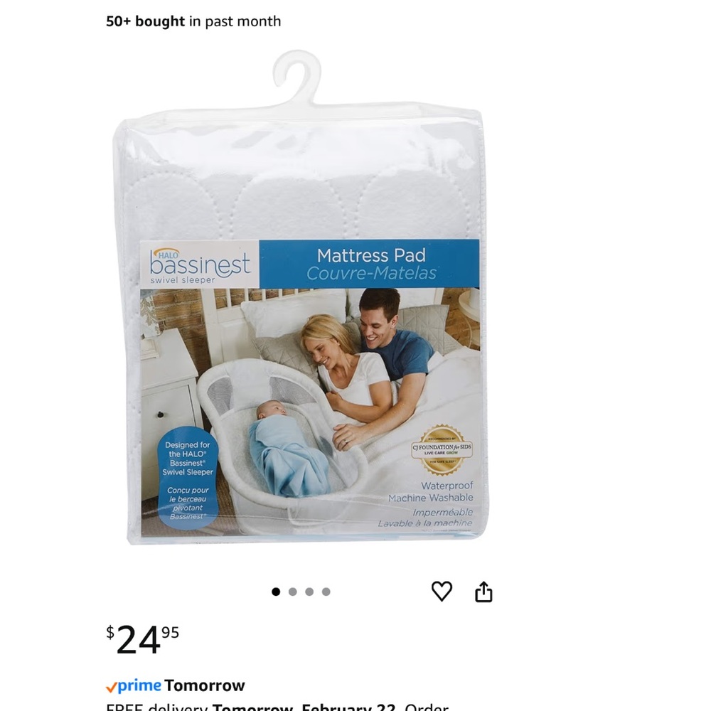 Halo Bassinest Mattress Pad - White